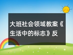 大班社會(huì)領(lǐng)域教案《生活中的標(biāo)志》反思