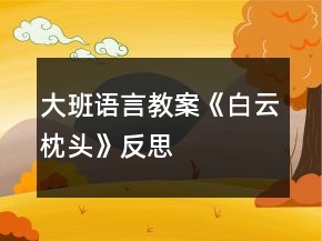 大班語言教案《白云枕頭》反思