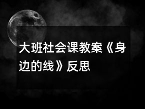 大班社會(huì)課教案《身邊的線》反思