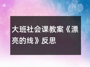 大班社會課教案《漂亮的線》反思