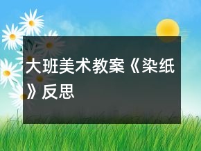 大班美術教案《染紙》反思
