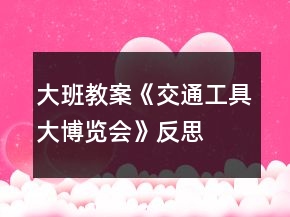 大班教案《交通工具大博覽會(huì)》反思