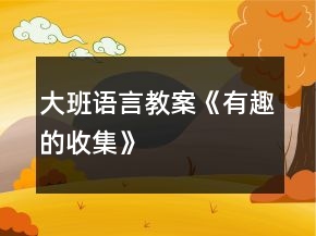 大班語言教案《有趣的收集》