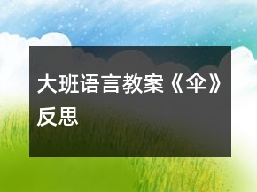 大班語言教案《傘》反思