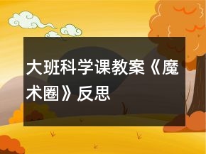 大班科學(xué)課教案《魔術(shù)圈》反思