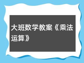 大班數(shù)學(xué)教案《乘法運(yùn)算》