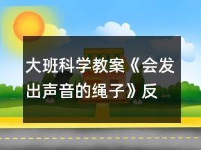 大班科學(xué)教案《會發(fā)出聲音的繩子》反思