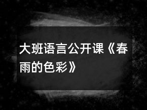 大班語(yǔ)言公開(kāi)課《春雨的色彩》