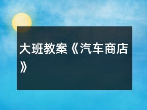 大班教案《汽車商店》