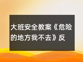 大班安全教案《危險(xiǎn)的地方我不去》反思