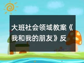 大班社會領域教案《我和我的朋友》反思