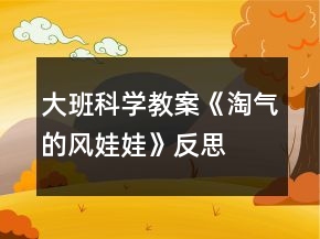 大班科學教案《淘氣的風娃娃》反思