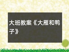 大班教案《大雁和鴨子》