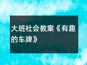 大班社會教案《有趣的車牌》