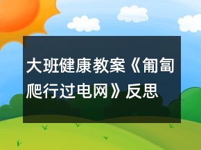 大班健康教案《匍匐爬行過(guò)電網(wǎng)》反思
