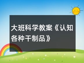 大班科學(xué)教案《認(rèn)知各種干制品》