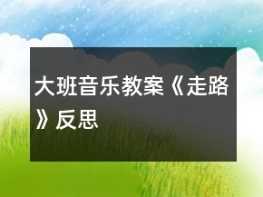 大班音樂教案《走路》反思