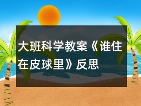 大班科學(xué)教案《誰(shuí)住在皮球里》反思