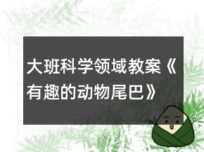 大班科學(xué)領(lǐng)域教案《有趣的動物尾巴》反思