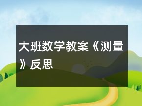 大班數(shù)學(xué)教案《測量》反思