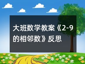 大班數(shù)學(xué)教案《2-9的相鄰數(shù)》反思
