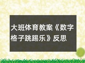 大班體育教案《數(shù)字格子跳踢樂》反思
