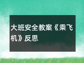大班安全教案《乘飛機(jī)》反思