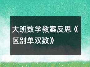 大班數(shù)學(xué)教案反思《區(qū)別單雙數(shù)》