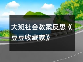 大班社會(huì)教案反思《豆豆收藏家》