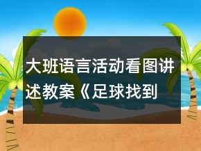 大班語言活動看圖講述教案《足球找到了》反思