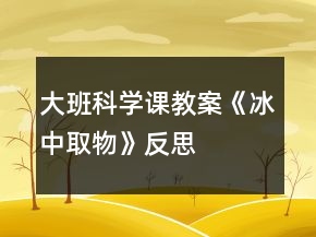 大班科學(xué)課教案《冰中取物》反思
