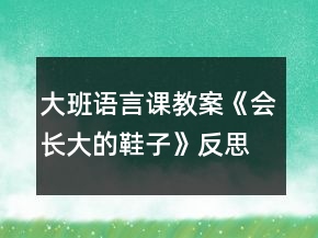 大班語言課教案《會長大的鞋子》反思
