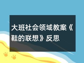 大班社會(huì)領(lǐng)域教案《鞋的聯(lián)想》反思