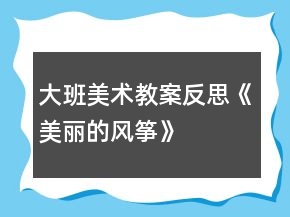 大班美術(shù)教案反思《美麗的風箏》