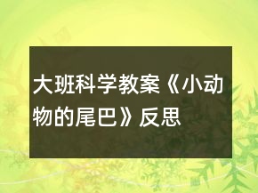 大班科學(xué)教案《小動(dòng)物的尾巴》反思
