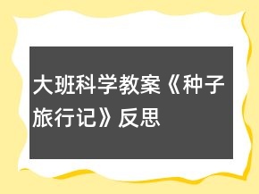 大班科學(xué)教案《種子旅行記》反思