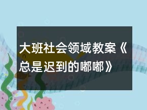大班社會(huì)領(lǐng)域教案《總是遲到的嘟嘟》反思