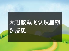 大班教案《認識星期》反思