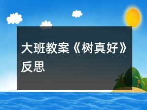 大班教案《樹真好》反思