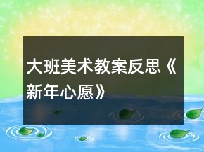 大班美術教案反思《新年心愿》