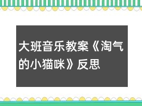 大班音樂教案《淘氣的小貓咪》反思