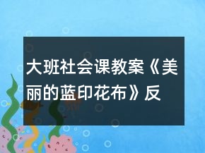 大班社會(huì)課教案《美麗的藍(lán)印花布》反思