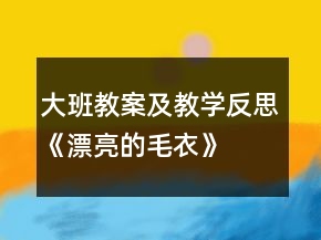 大班教案及教學(xué)反思《漂亮的毛衣》