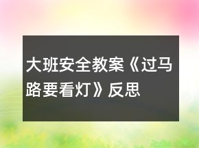 大班安全教案《過(guò)馬路要看燈》反思