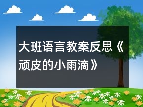 大班語言教案反思《頑皮的小雨滴》