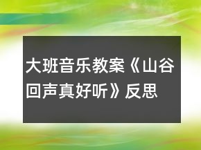 大班音樂教案《山谷回聲真好聽》反思
