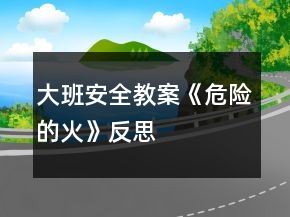 大班安全教案《危險的火》反思