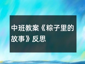 中班教案《粽子里的故事》反思