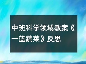 中班科學(xué)領(lǐng)域教案《一籃蔬菜》反思