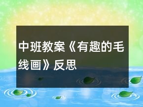 中班教案《有趣的毛線畫》反思
